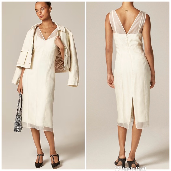 J. Crew Collection layered organza shift dress in Ivory Lace New with Tags!